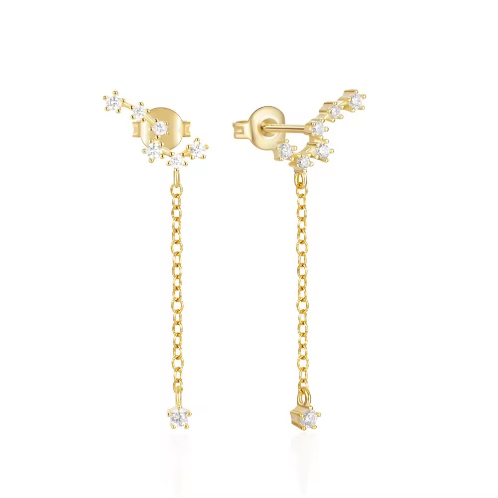 Saskia Shooting star chain earrings