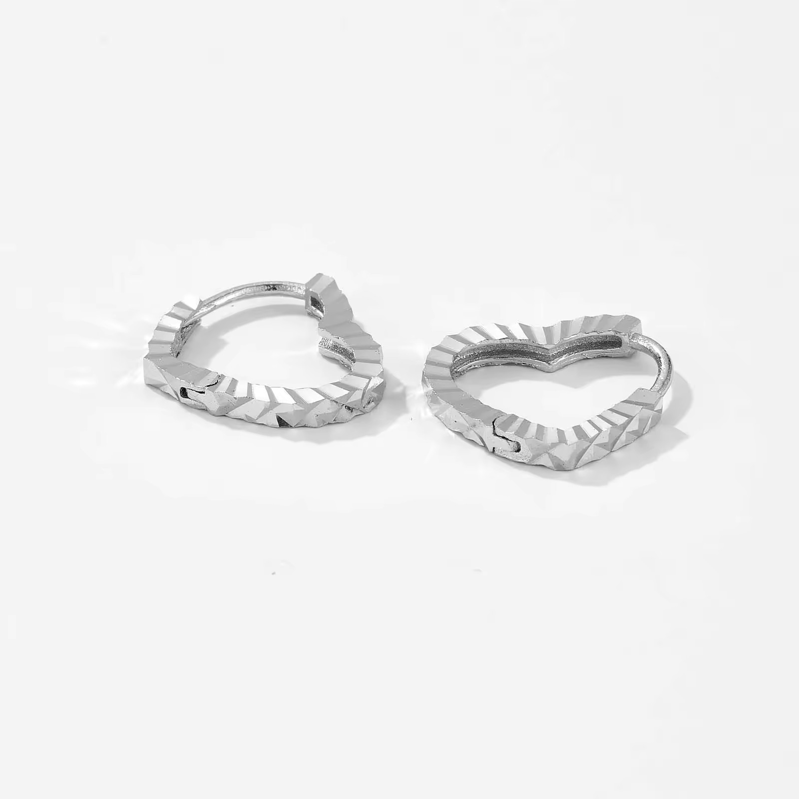 Liora rippled Heart Hoops