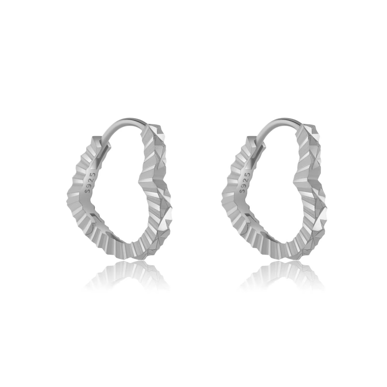 Liora rippled Heart Hoops